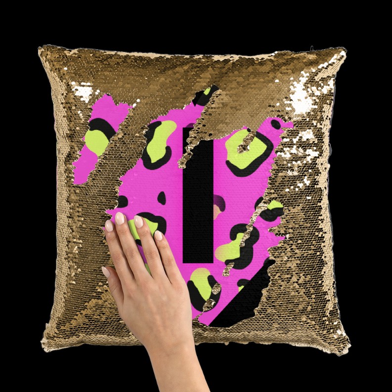 Bedrock Sequin Cushion Cover      Gold / White with insert
