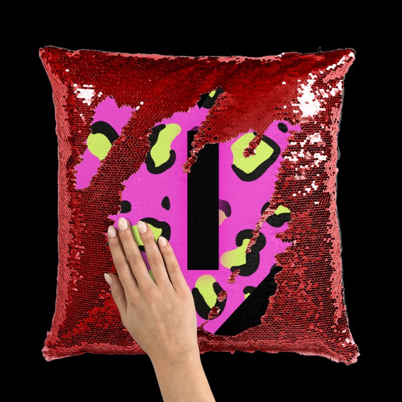 Bedrock Sequin Cushion Cover      Red / White with insert
