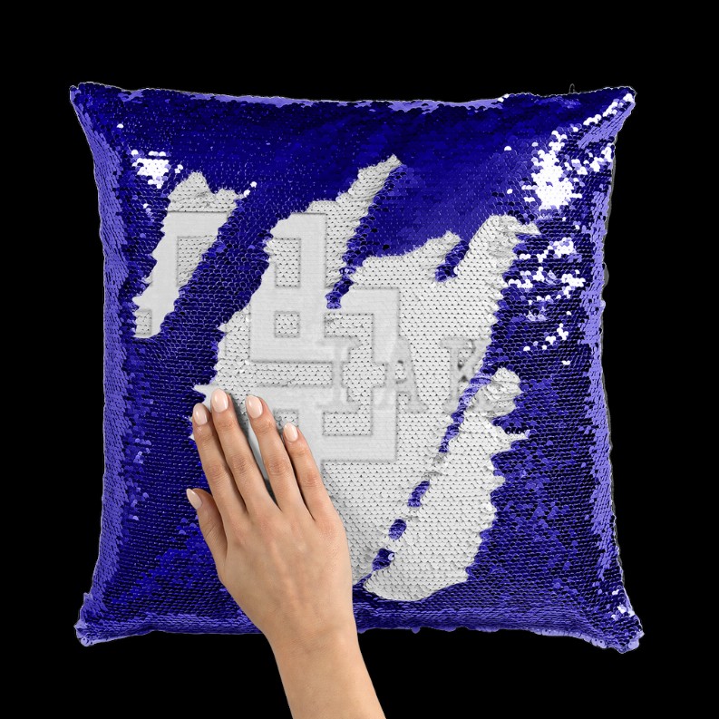 KAM S9 Sequin Cushion Cover      Navy / White  With insert
