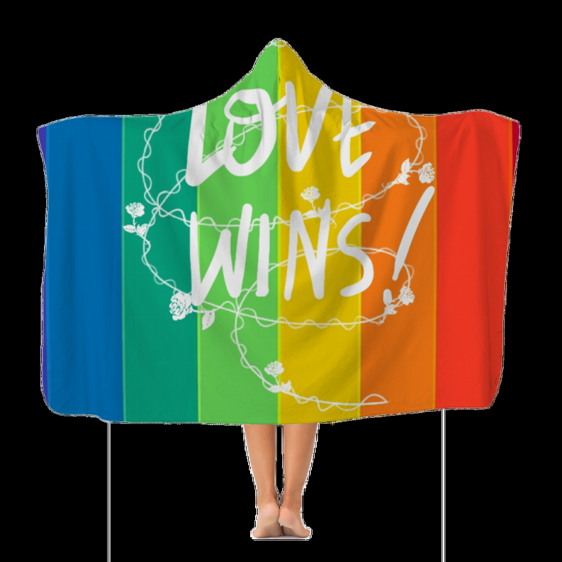 Love Wins Classic Adult Hooded Blanket