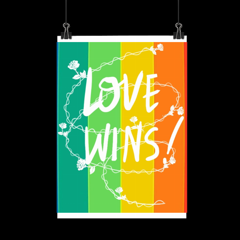 Love Wins Classic Poster  14x14" (in)   Semi-Gloss (195gsm)