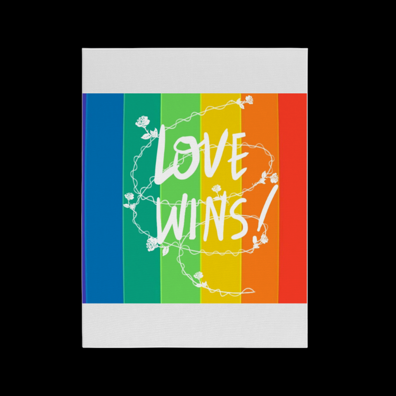 Love Wins Premium Stretched Canvas  12x8"   Gloss