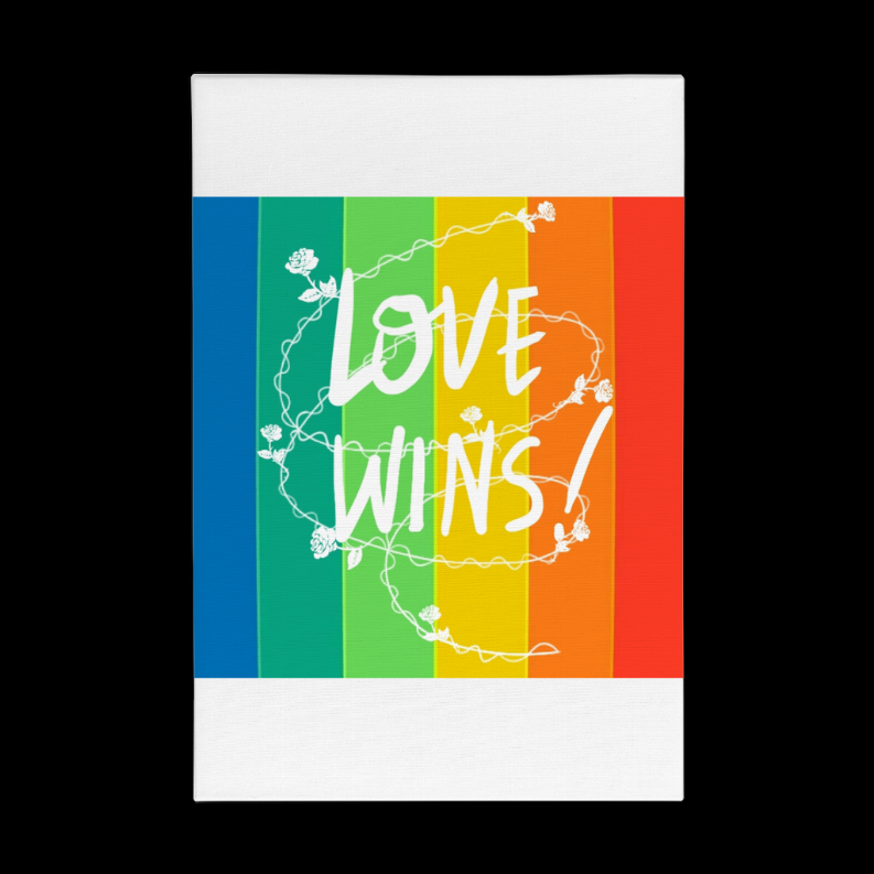 Love Wins Premium Stretched Canvas  16x12"   Gloss