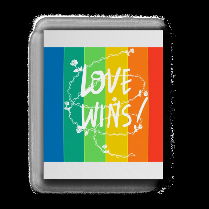 Love Wins Premium Stretched Canvas  18x12"   Gloss