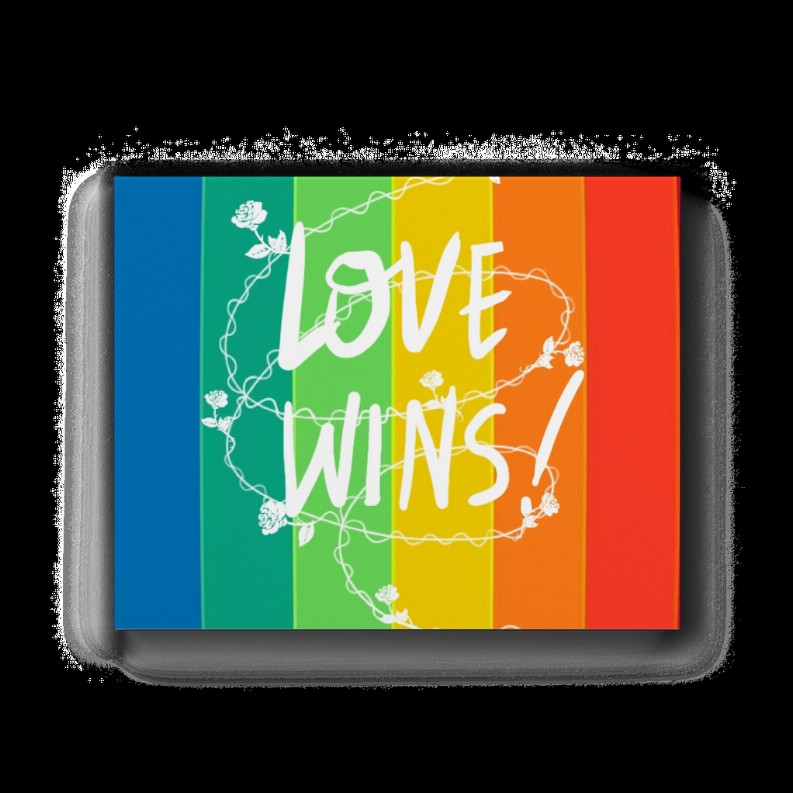 Love Wins Premium Stretched Canvas  18x18"   Gloss