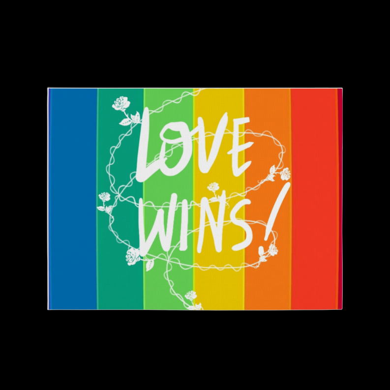 Love Wins Premium Stretched Canvas  20x16"   Gloss