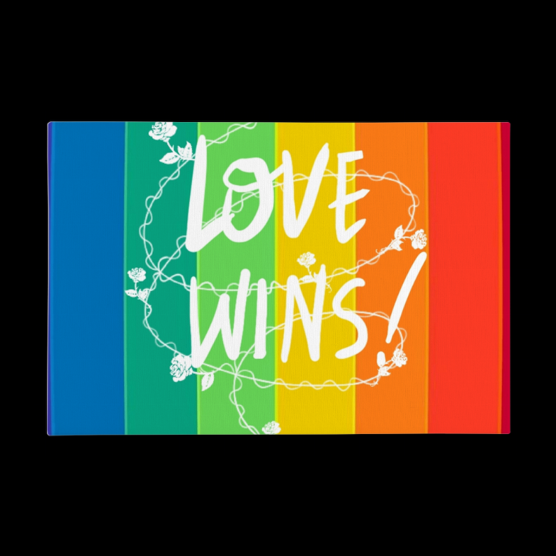 Love Wins Premium Stretched Canvas  24x18"   Gloss