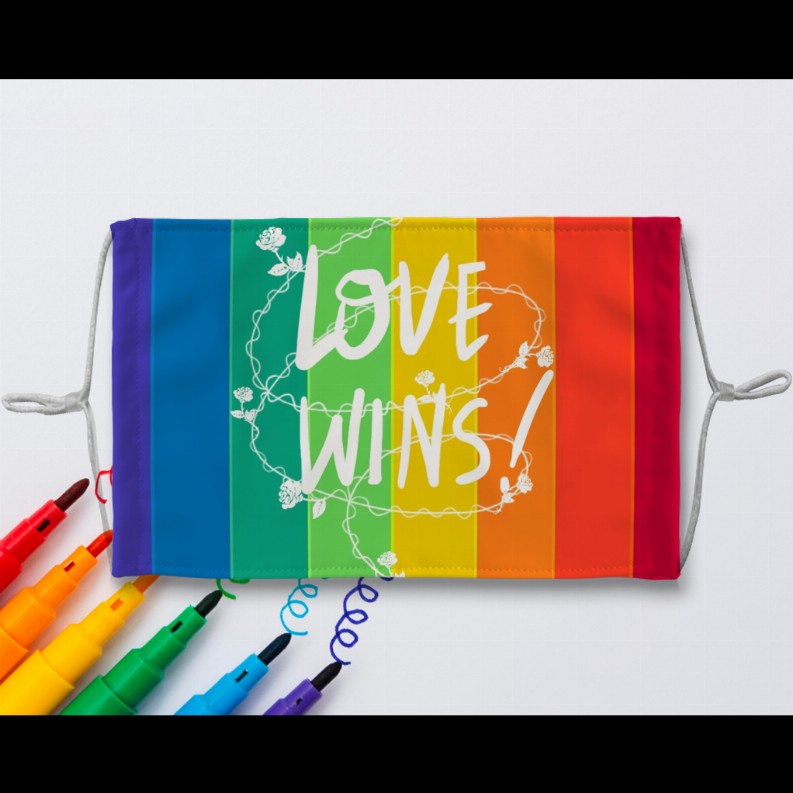 Love Wins Sublimation Colouring Face Mask