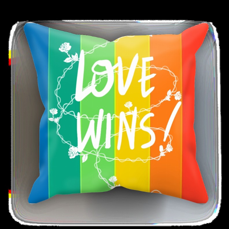 Love Wins Sublimation Cushion Cover   17.7"x17.7"    Suede
