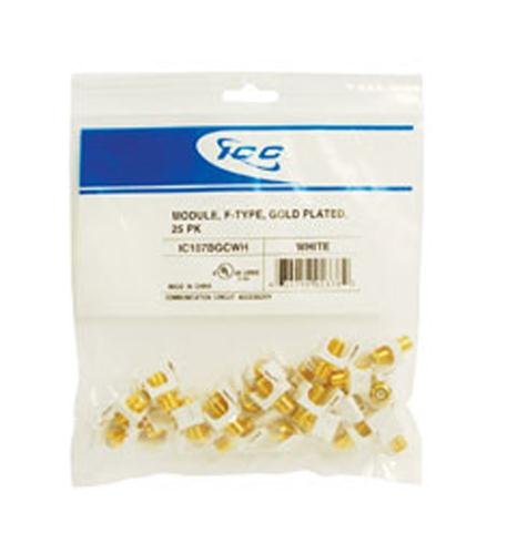 Module- F-Type- Gold Plated- 25 Pk White