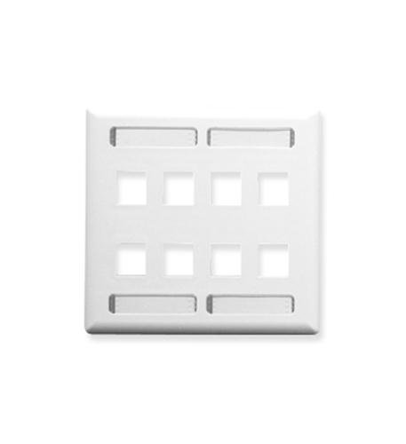 Faceplate- Id- 2-Gang- 8-Port- White