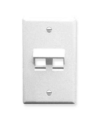 Faceplate- Angled- 1-Gang- 2-Port- White