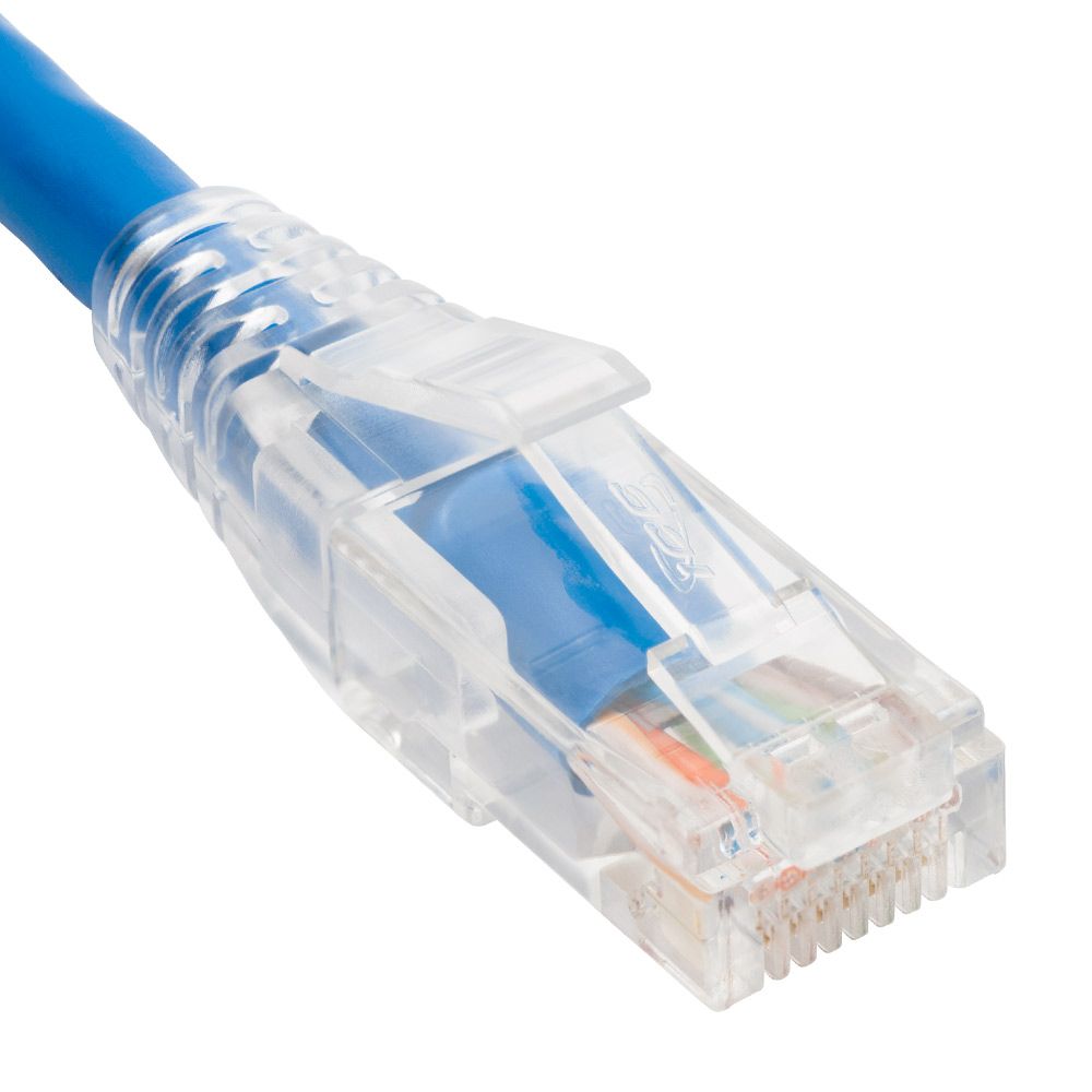 PATCH CORD CAT5e CLEAR BOOT 14' BLUE