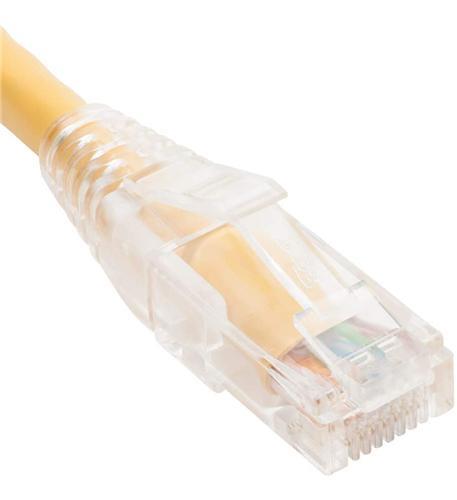 PATCH CORD CAT5e CLEAR BOOT 14' YELLOW