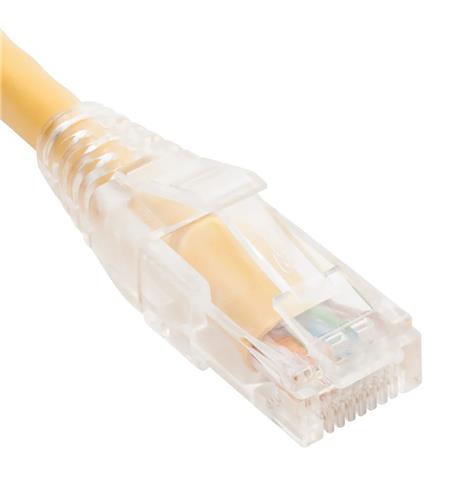 PATCH CORD CAT5e CLEAR BOOT 1' YELLOW