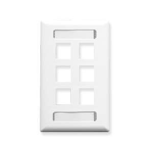 Faceplate- Id- 1-Gang- 6-Port- White