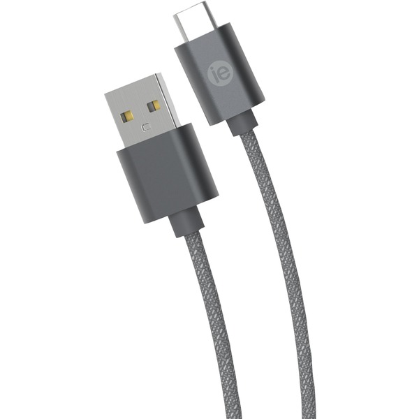 iEssentials IEN-BC10C-GRY Charge & Sync Braided USB-C to USB-A Cable, 10ft (Gray)