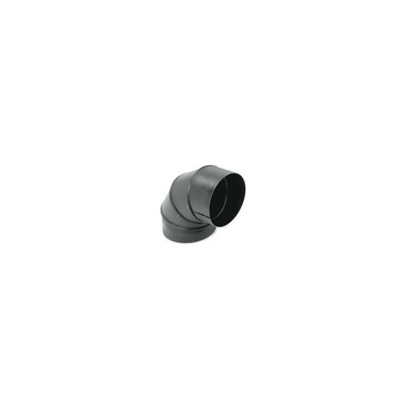 7" Snap-Lock 90-Degree Black Adjustable Sectioned Elbow - BM0015