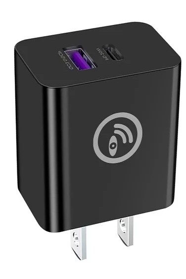 Quick Charge 20W Wall Charger with USB A and C ports