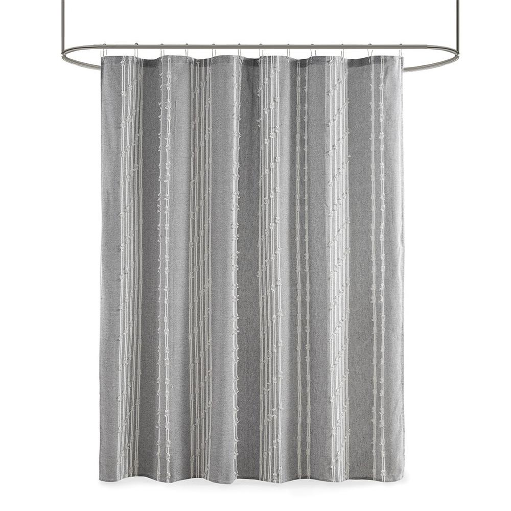 100% Cotton Jacquard Shower Curtain Gray 72"W x 72"L