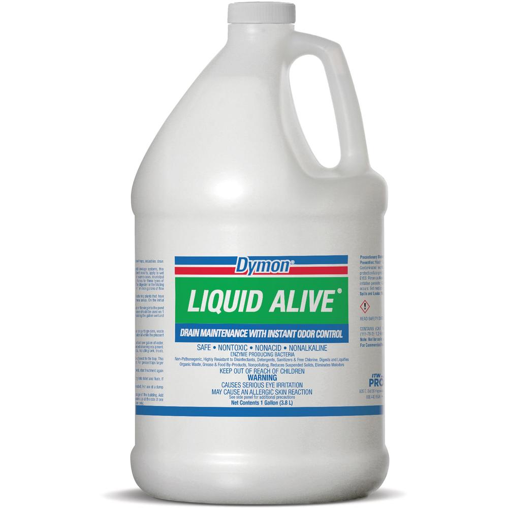Dymon LIQUID ALIVE Enzyme Producing Bacteria - Liquid - 128 fl oz (4 quart) - Bottle - 1 Each - White