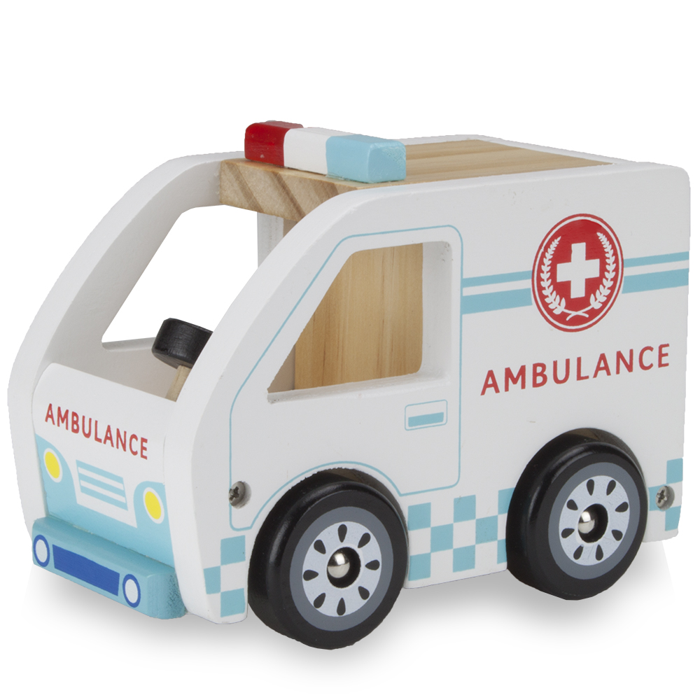 Wooden Wheels Natural Beech Wood Ambulance