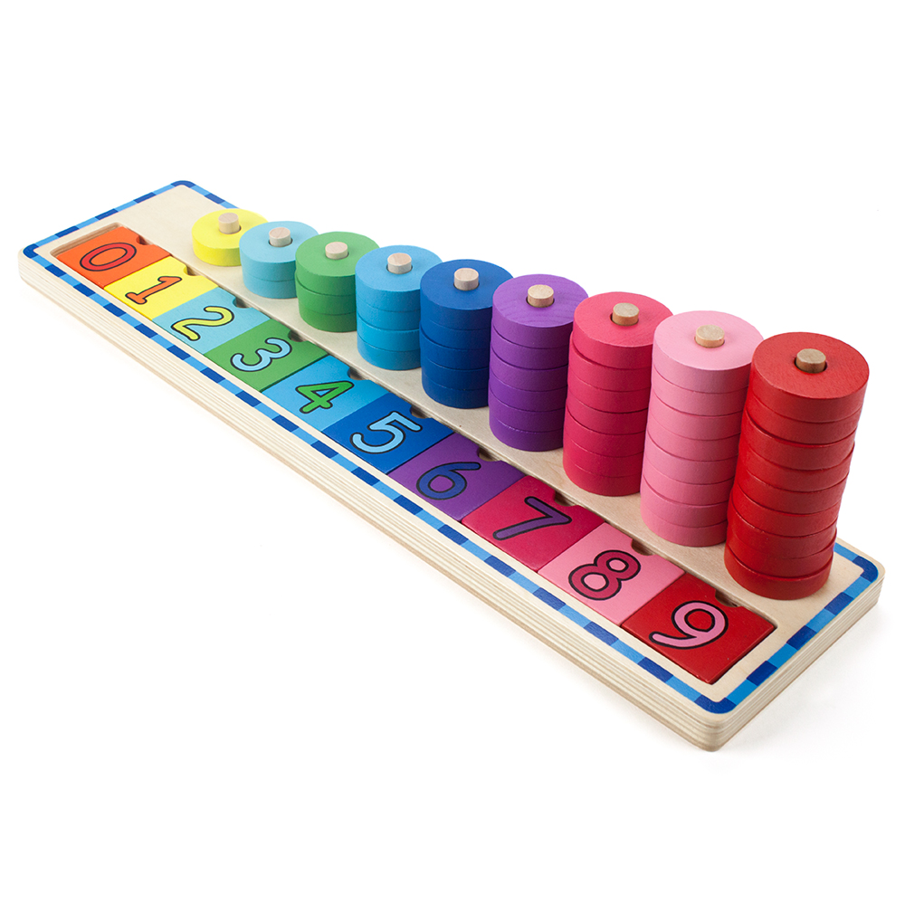 Wooden Wonders Colorful Counting Number Stacker