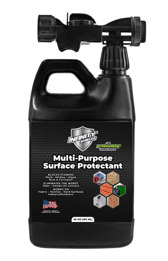 Infinity Shields  Multi-Surface House Protectant - Prevents & Blocks Staining From Mold & Mildew Longest-Lasting 65 oz Hose Rins