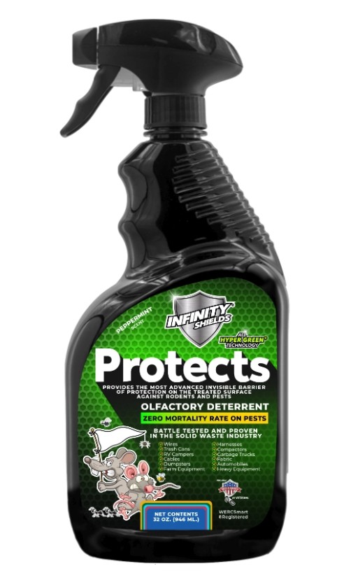 Infinity Shields Protects  Pest Olfactory Deterrent & Odor Eliminator - Prevents Rats From Chewing Wires, Cables, Harnesses, & N
