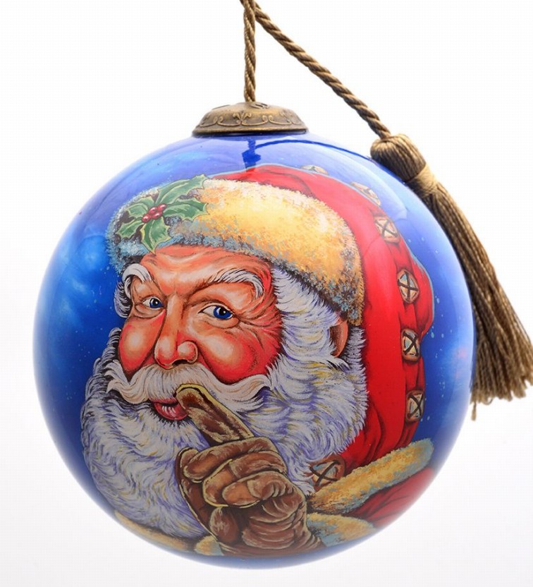 Better Be Good Santa Hand Painted Glass Ornament