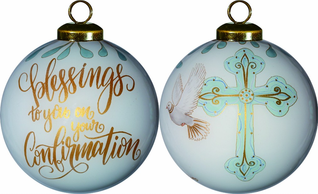 Blessings On Your Confirmation Hand Painted Glass Ornament