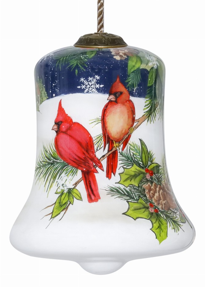 Cardinals Appear When Angels Are Near Hand Painted Glass Ornament