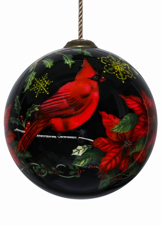 Holiday Wonders Hand Painted Glass Ornament