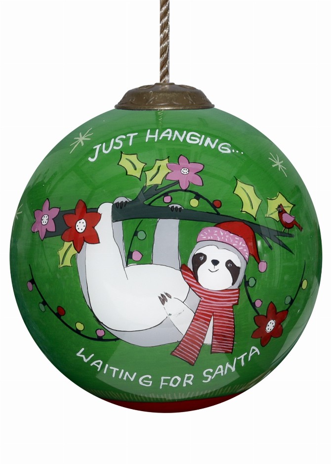 Just Hanging Slots Hand Painted Glass Ornament