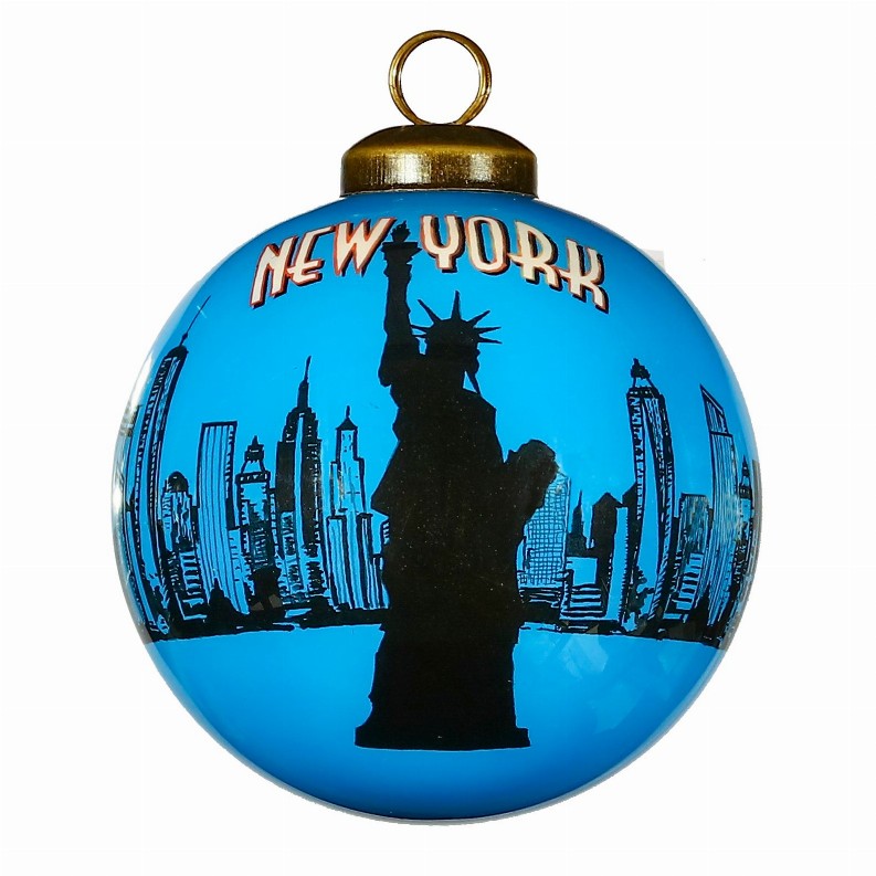 New York City Hand Painted Glass Ornament