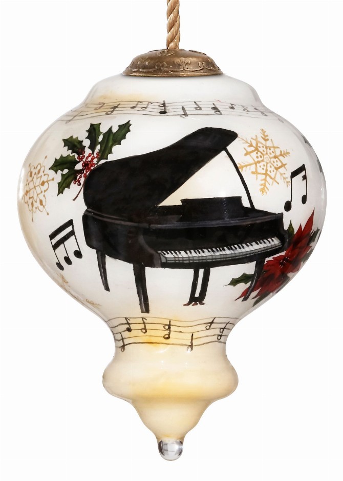 Piano Hand Painted Glass Ornament