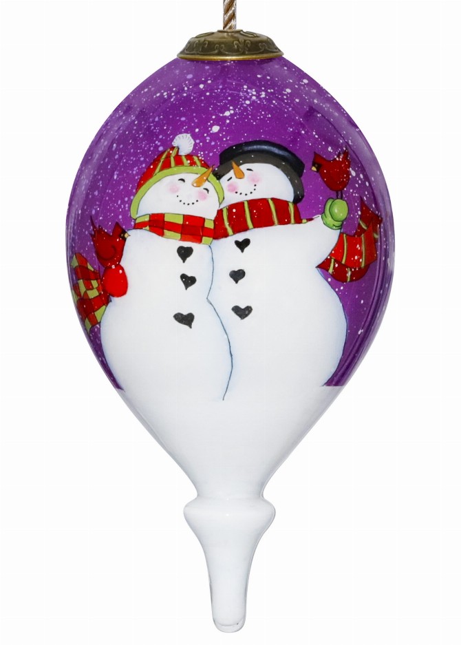 Snowman All I Want For Christmas Is You Hand Painted Glass Ornament