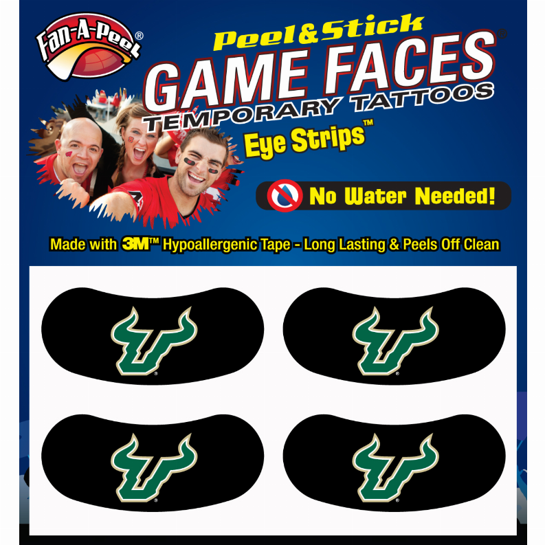 Black Eye Strips Fan-A-Peel / Gamesfaces 1.75" x .75" South Florida 