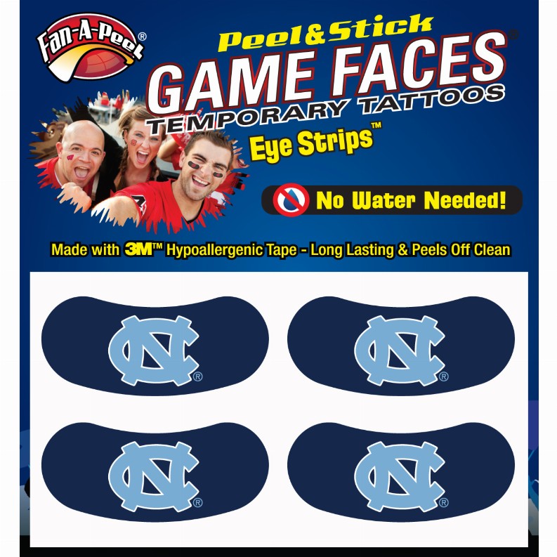 Black Eye Strips Fan-A-Peel / Gamesfaces 1.75" x .75" North Carolina 