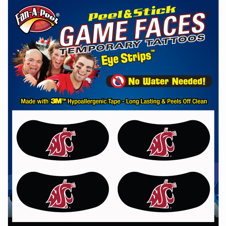 Black Eye Strips Fan-A-Peel / Gamesfaces 1.75" x .75" Washington State 