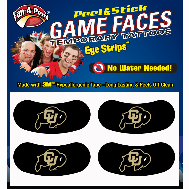 Black Eye Strips Fan-A-Peel / Gamesfaces 1.75" x .75" Colorado 