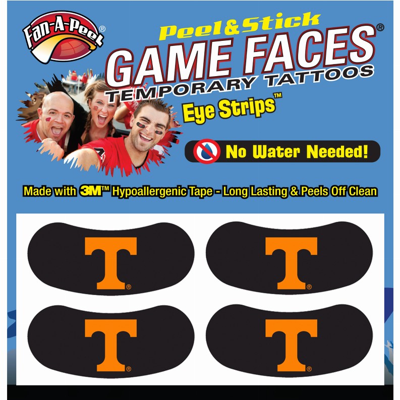 Black Eye Strips Fan-A-Peel / Gamesfaces 1.75" x .75" Tennessee 