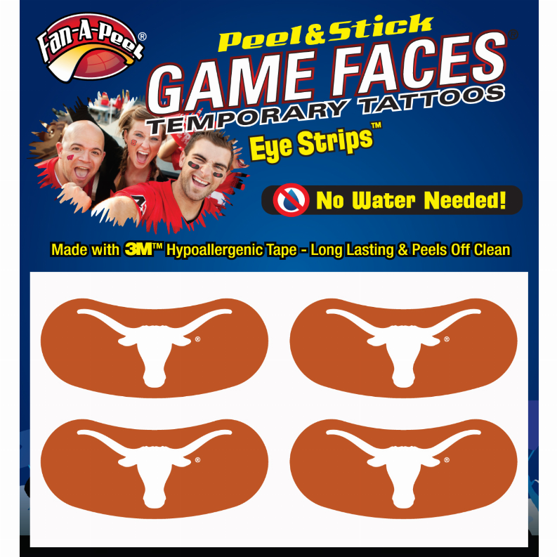 Black Eye Strips Fan-A-Peel / Gamesfaces 1.75" x .75" Texas 