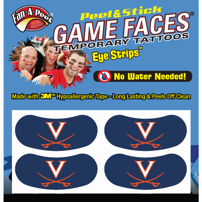 Black Eye Strips Fan-A-Peel / Gamesfaces 1.75" x .75" Virginia 