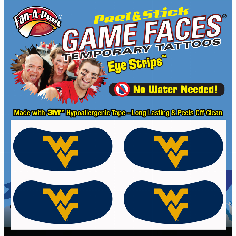 Black Eye Strips Fan-A-Peel / Gamesfaces 1.75" x .75" West Virginia 