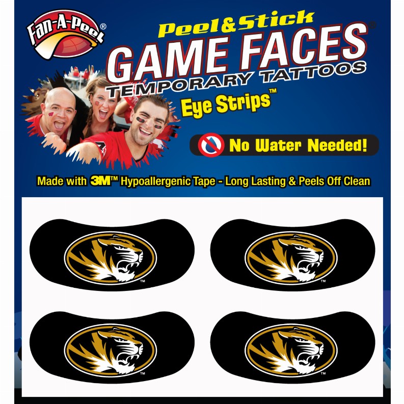 Black Eye Strips Fan-A-Peel / Gamesfaces 1.75" x .75" Missouri 