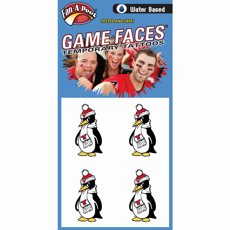Fan-A-Peel / Gamesfaces Water Tattoos - Youngstown State Tattoos. Show your game day style with Game Fac