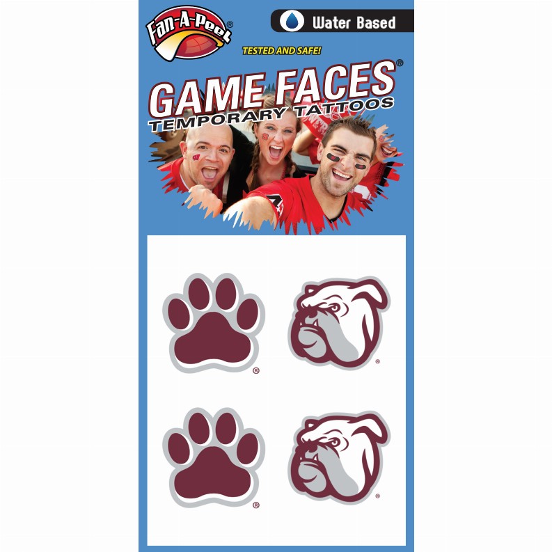 Fan-A-Peel / Gamesfaces Water Tattoos - Mississippi State