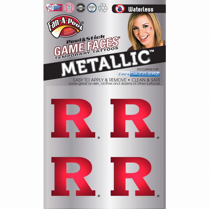 Metallic Peel & Stick Fan-A-Peel / Gamesfaces 1.25" Rutgers 