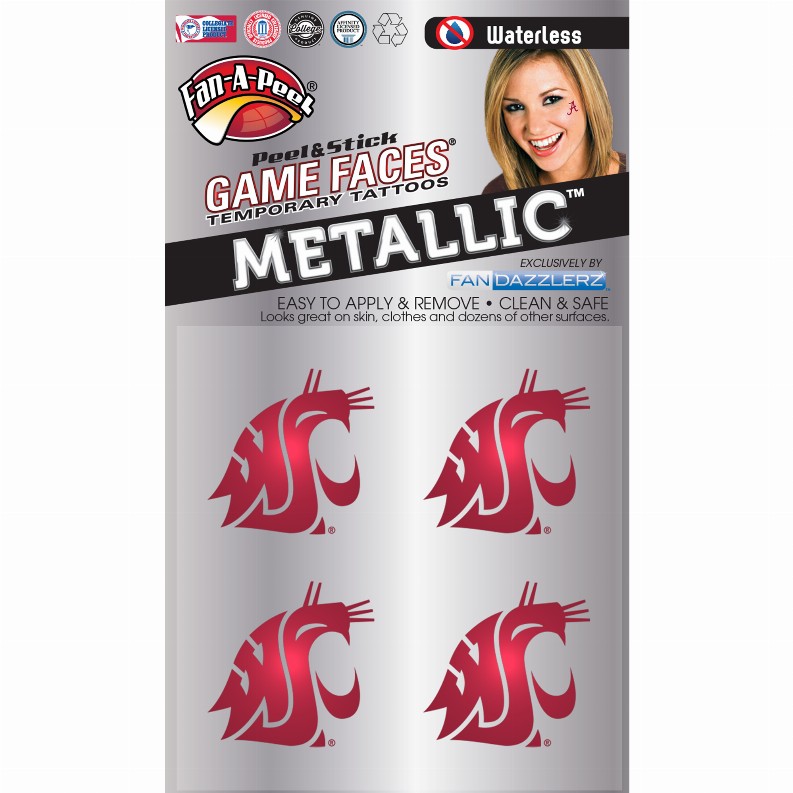 Metallic Peel & Stick Fan-A-Peel / Gamesfaces 1.25" Washington State 